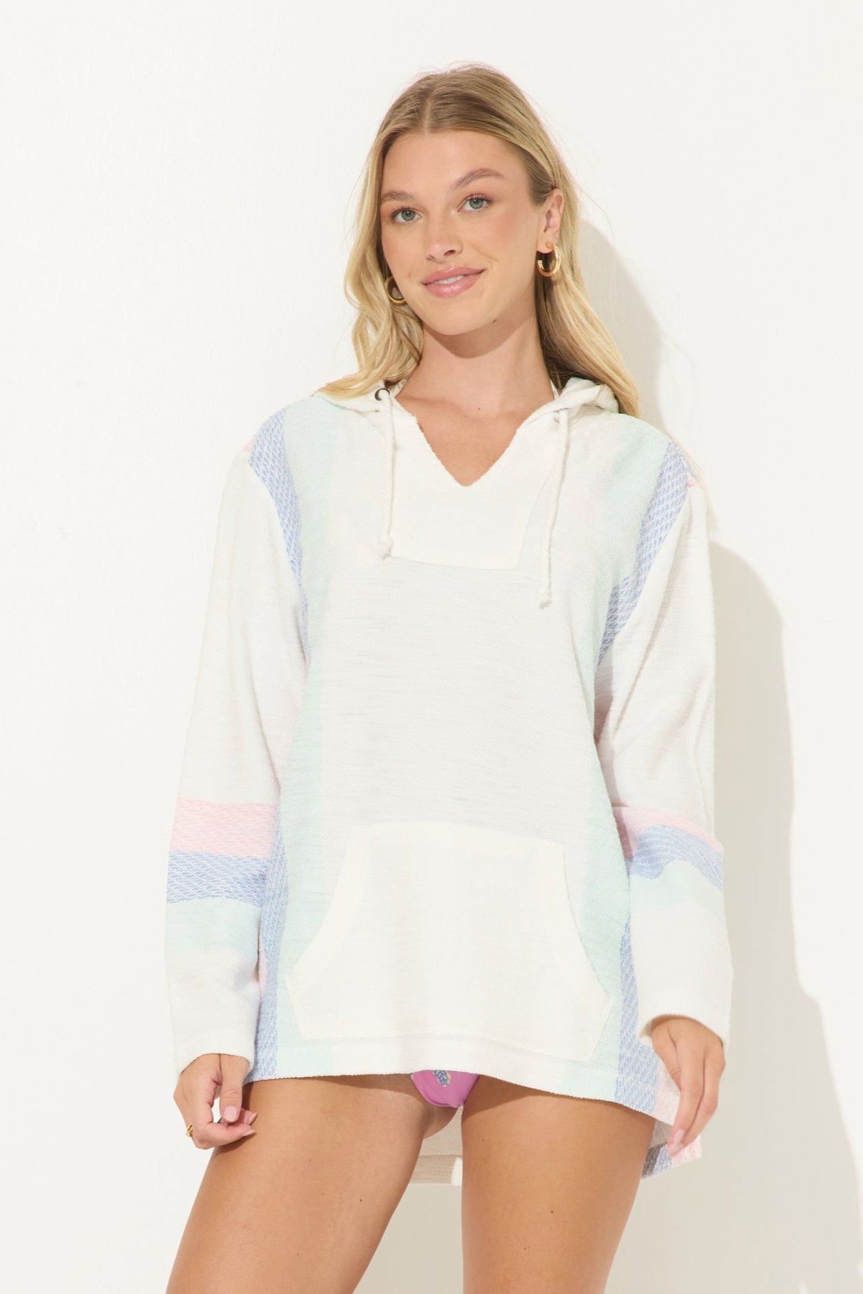 Sorbet Stripe Texture Baja Hoodie