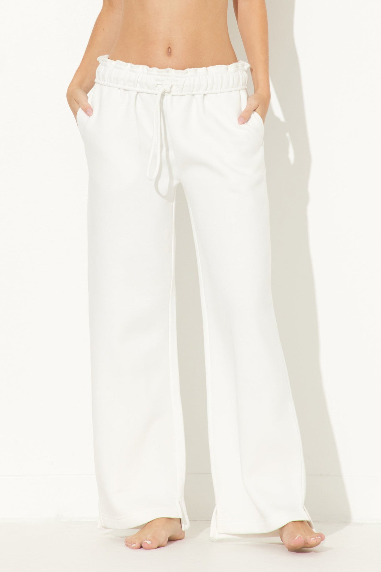 White Essential Fleece Sweatpants