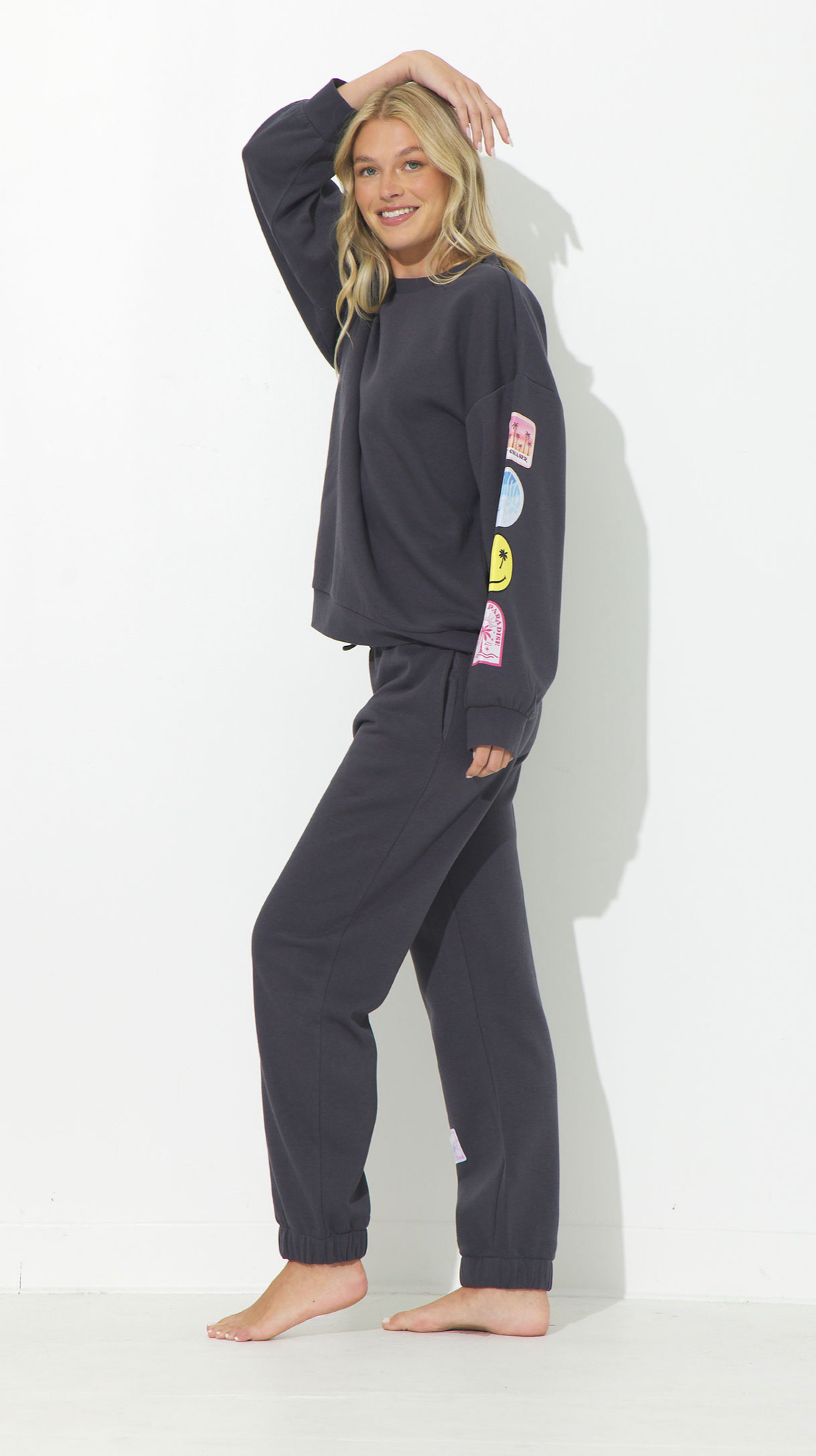 Black Surf Wash Crewneck